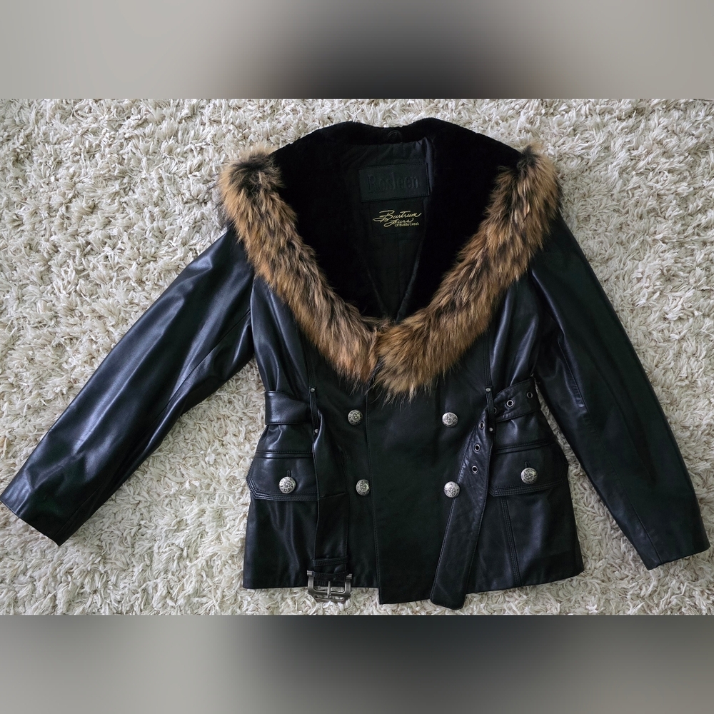 Vintage fur and leather jacket - Picture 5 of 8